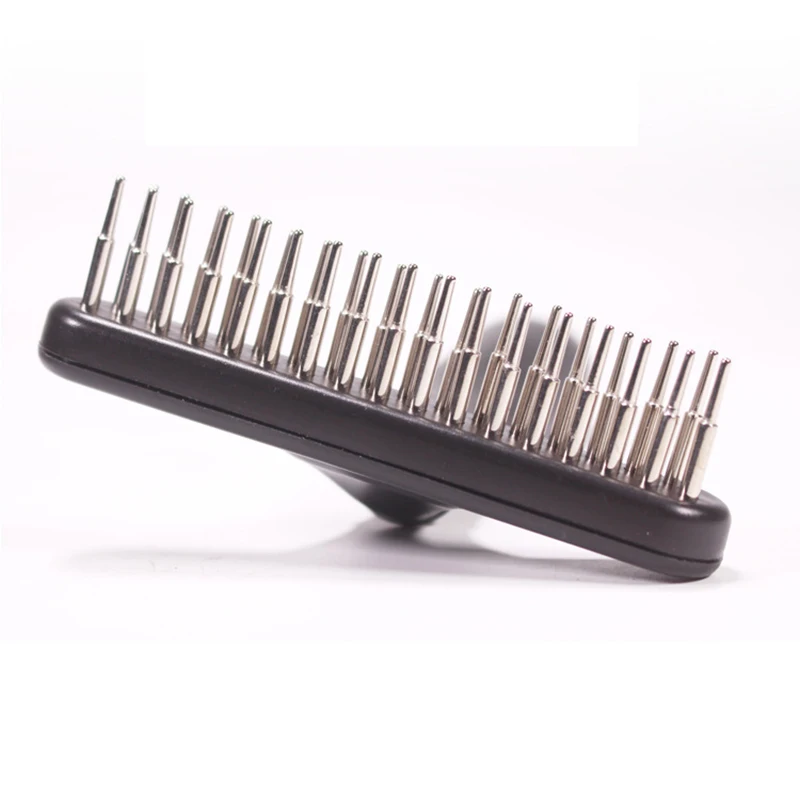 개 갈퀴 Deshedding Dematting 브러시 빗 개를위한 언더 코트 갈퀴 고양이 짧은 긴 머리 애완 동물 브러쉬 이중 행 핀으로 흘리기
