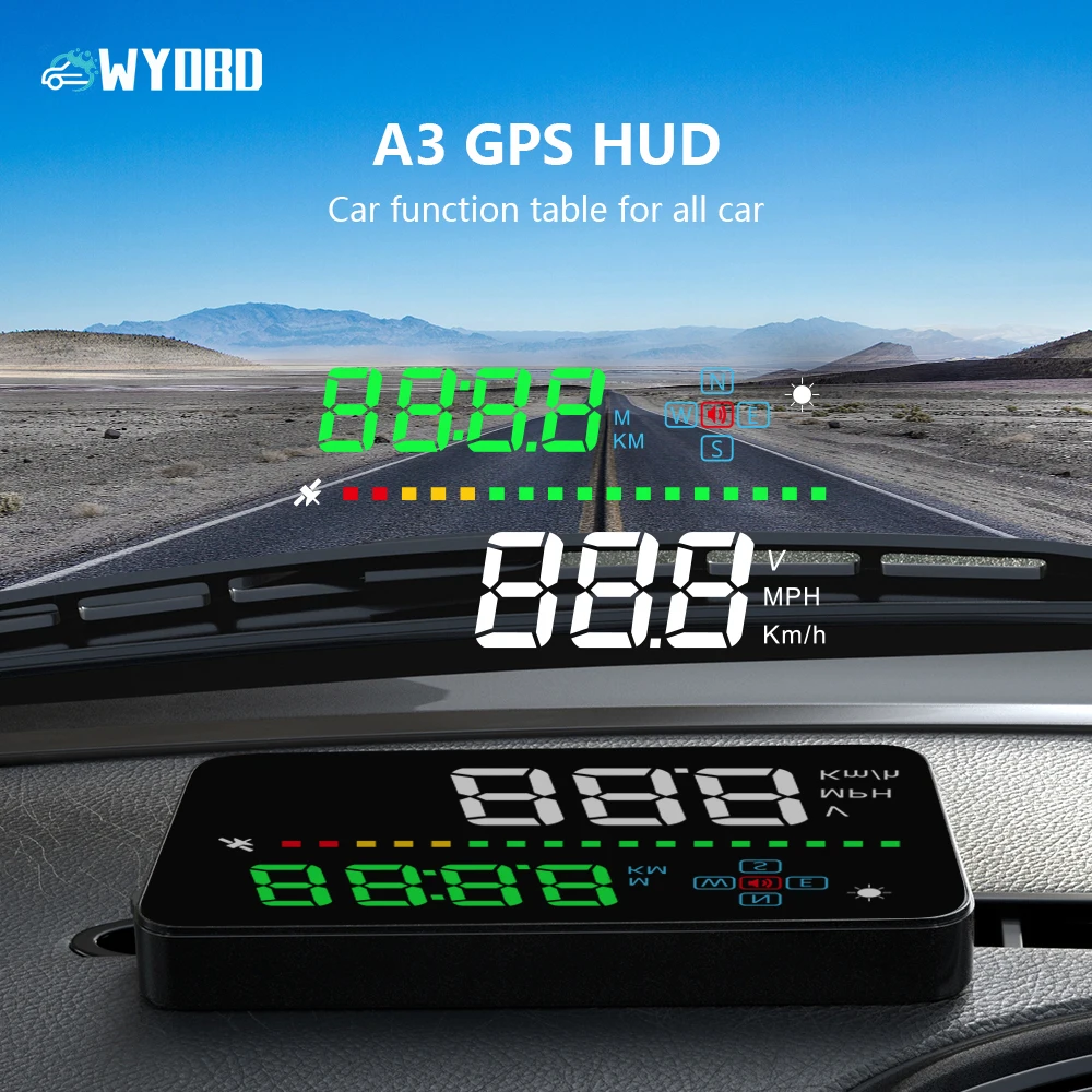 Wyobd A3 Gps Hud Auto Projector Speedometer Head Up Display Vehicle