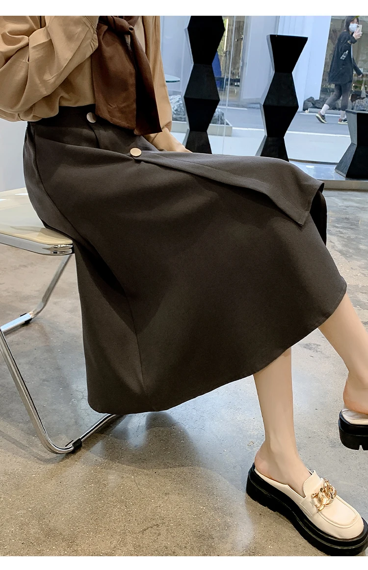 black mini skirt High Waist A-line Skirts Women New Arrival 2022 Spring Korean Style Solid Color All-match Office Lady Elegant Long Skirt W1006 red skirt