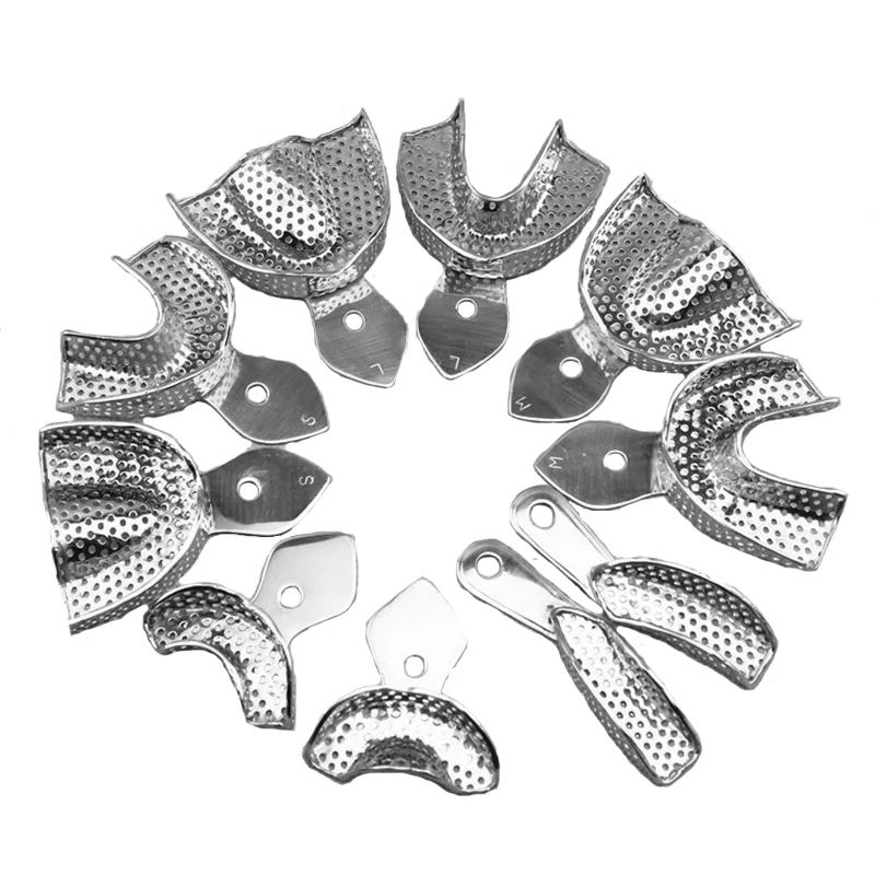 

2Pcs Dental Impression Trays Stainless Steel Upper Autoclavable Oral Care Tools for Teeth Whitening Dental Tool