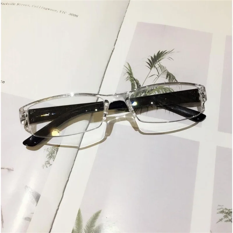 Reading Glasses Women Classic Half Frame Transparent Farsighted Eyewear Men Retro Anti Fatigue Hyperopia Eyeglasses +1.0 To +4.0