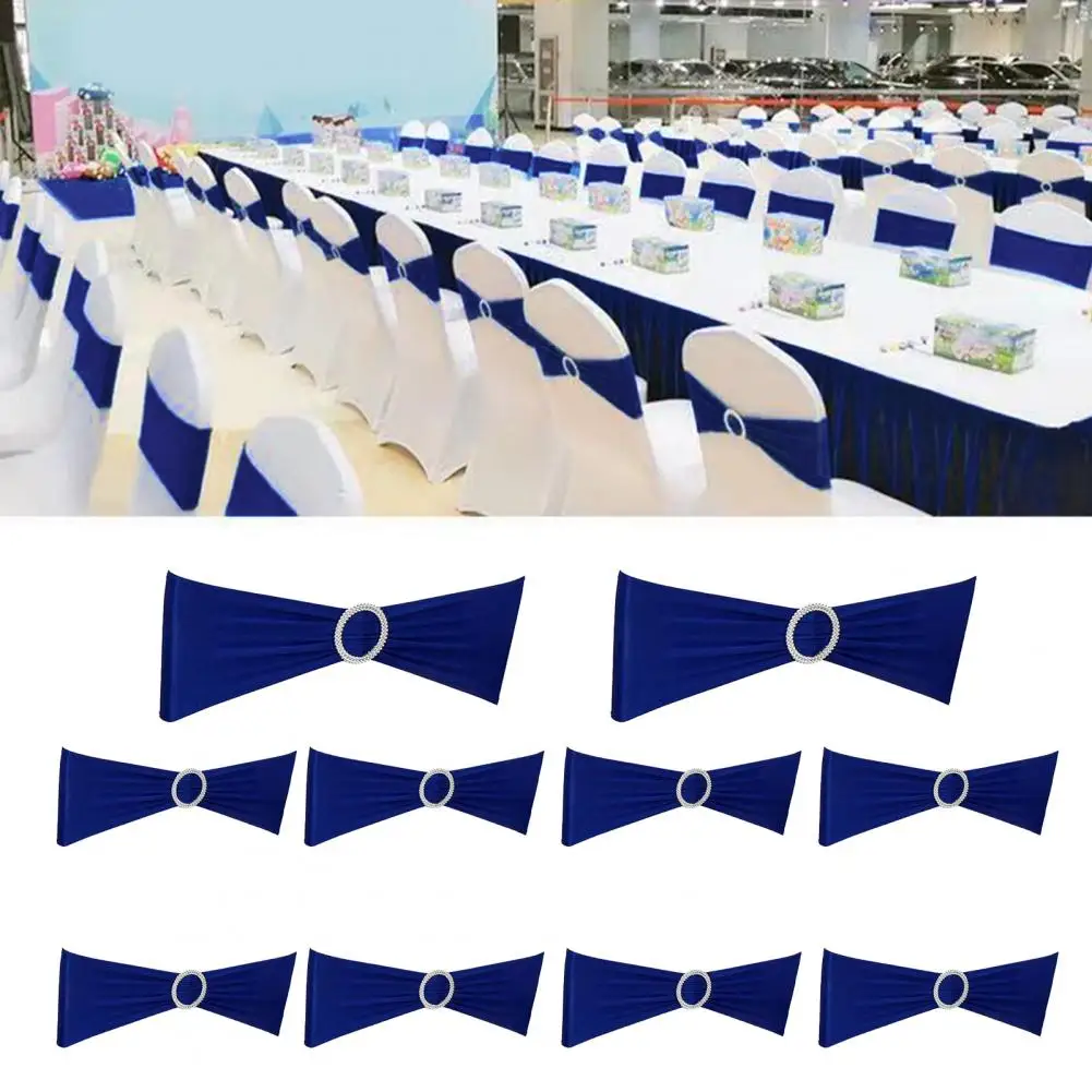 10Pcs 35*14cm Chair Back Flower Elastic Wrinkle-Resistant Chair Cover No-tie Back Sleeve Knot Backrest Hotels Weddings Decor