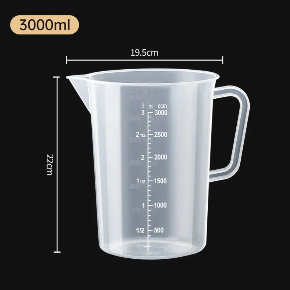 Transparent Plastic Measuring Cup with Graduated Scale for Kitchen Baking and Cooking