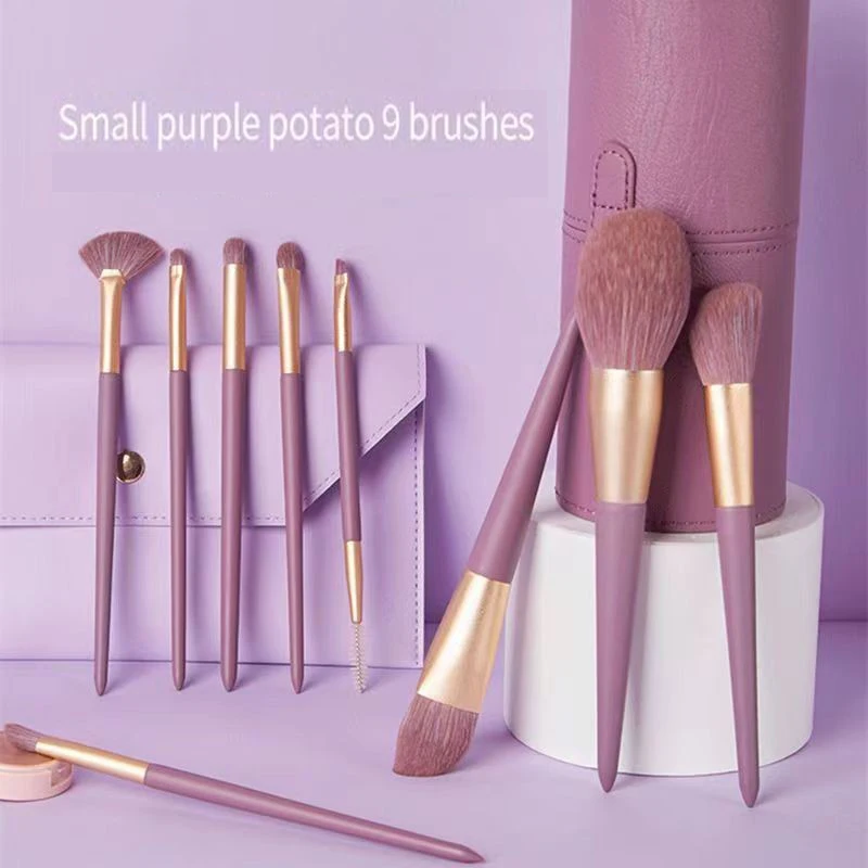 9 Set Di Pennelli Per Trucco Di Patate Viola Piccoli Set Di Pennelli Per Ombretti Per Capelli Morbidi Set Completo Di Pennelli Di Bellezza A Prezzi Ac