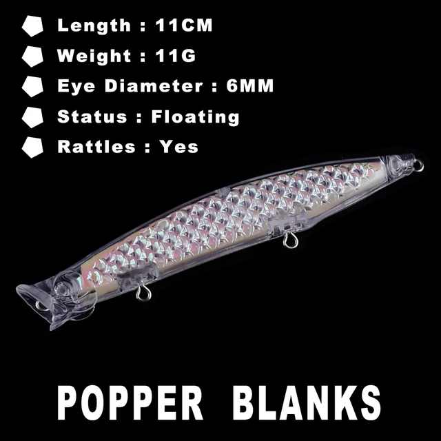 AYWFISH 1PCS / LOT 4.33IN 11G Topwater Artificial Bait Holographic