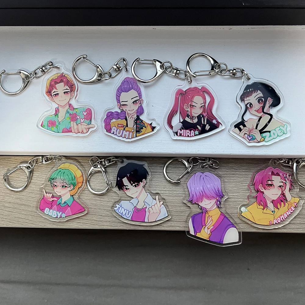 8/9pcs Kpop Demon Hunters Huntrix Saja Boys Keychains Rumi Zoey
