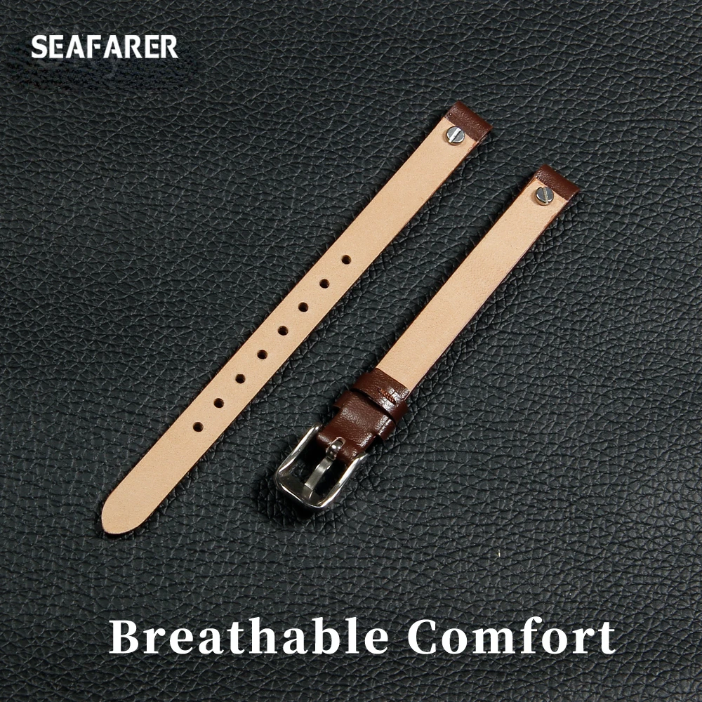 High-Quality Genuine Leather 8mm Women's Watch Strap Bracelet
