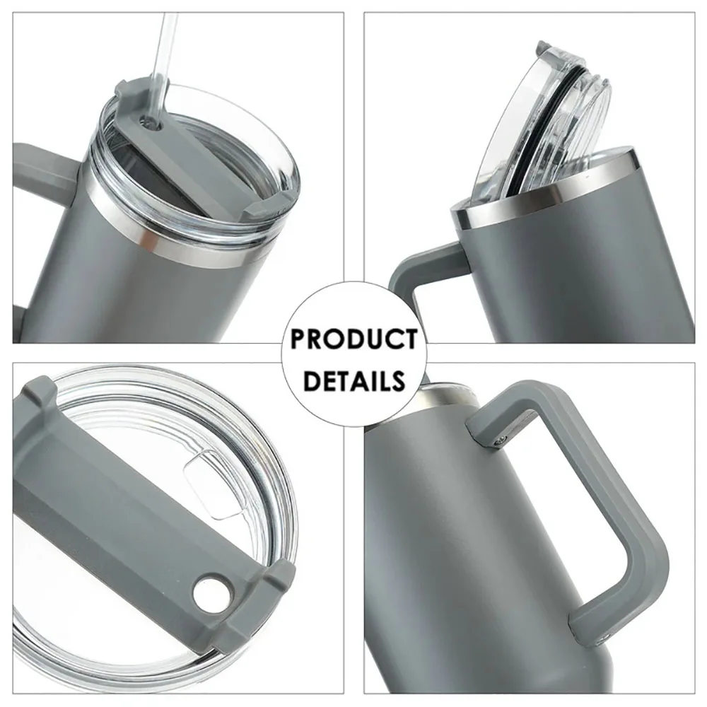 Mug Tumbler 40oz with Straw Handle Coffee Insulated 304 Stainless Steel Car Cup Keeps Cold Beer with Lids Tumbler Thermos Cup