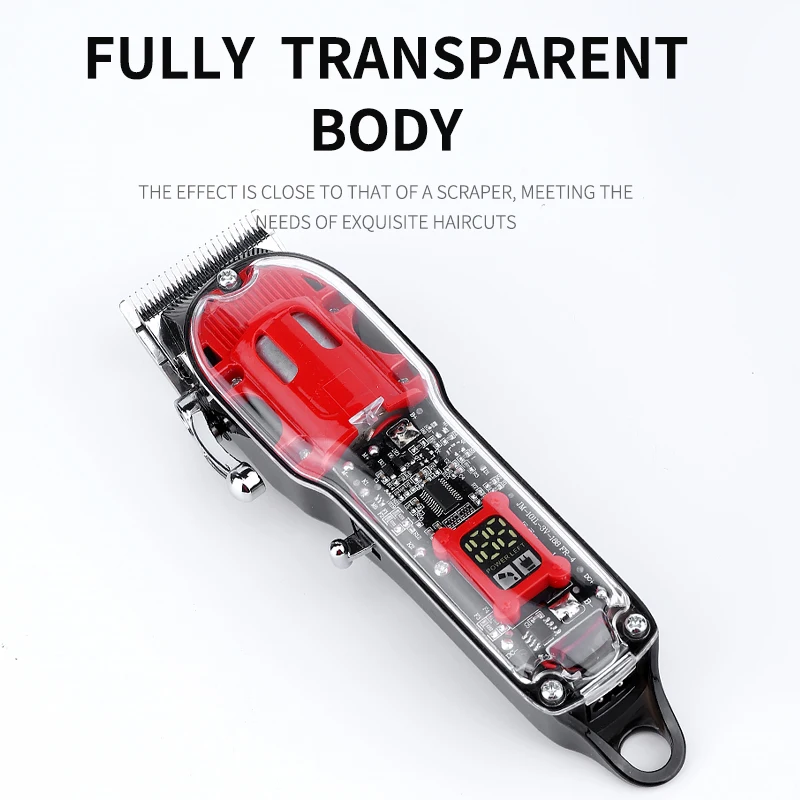 Professional hair clipper home charging razor electric push full transparent razor salon razor electric fader 3