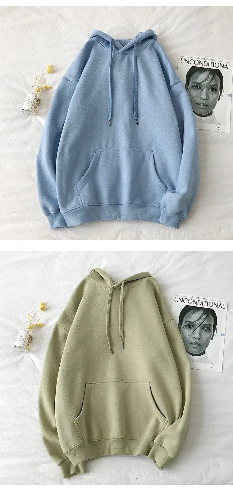 off white hoodie NoEstaMal Woman Fleece Warm Hooded Sweatshirts Solid Color Korean Streetwear Female Pullover 2022 Oversized Women Casual Hoodies oversized sweatshirt