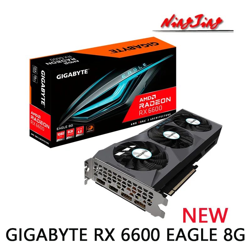 Новый GIGABYTE AMD Radeon RX 6600 EAGLE 8G GDDR6 RX6600 8 Гб 128 бит 7 нм поддержка Intel десктопный