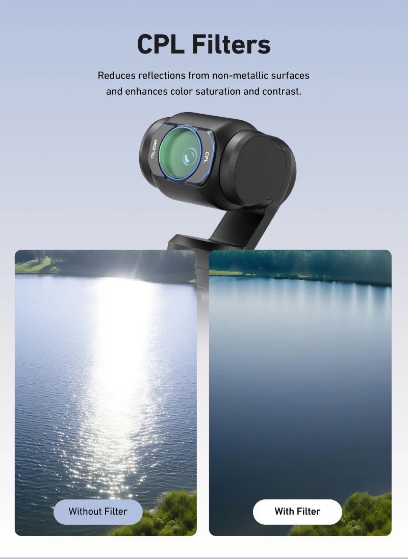 Lens Filter Set for Pocket3 CPL ND16 ND32 ND64 ND256 Black Diffusion Lens Filte