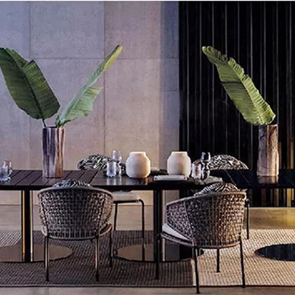 Nordic Outdoor Rattan Chair Leisure Balcony Coffee Table Terrace Courtyard Rattan Villa Garden Furniture Table and Chair