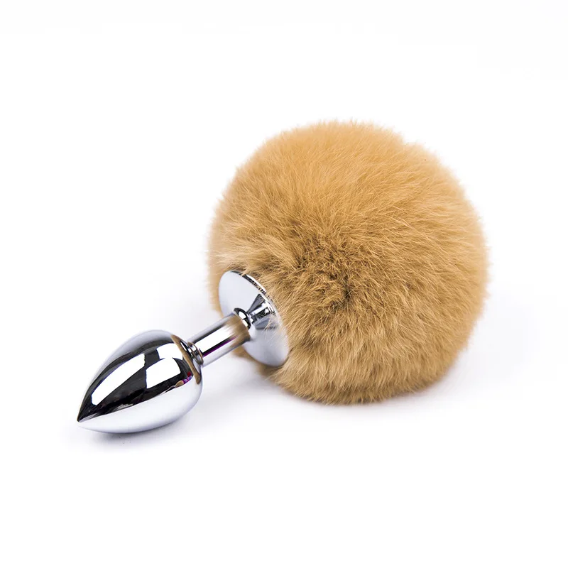 SM bondage close to rabbit girl bead BDSM women's fantasy fur artificial plush ball fetish pump anal plug_voghion.com