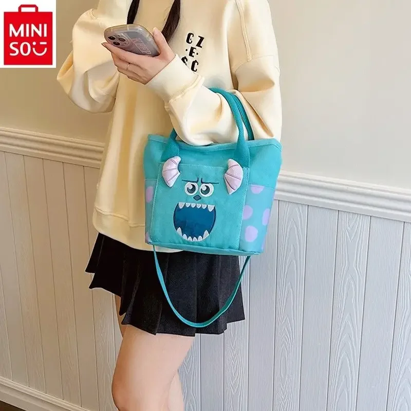 

MINISO Disney Fashion Canvas Large Capacity Cute Printed Handbag for Students Sweet and Versatile Storage Crossbody Bag