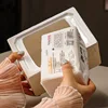 Ceramic tissue box, light luxury high-end living room, household coffee table, dining table paper, drawer paper box, high-end se 6