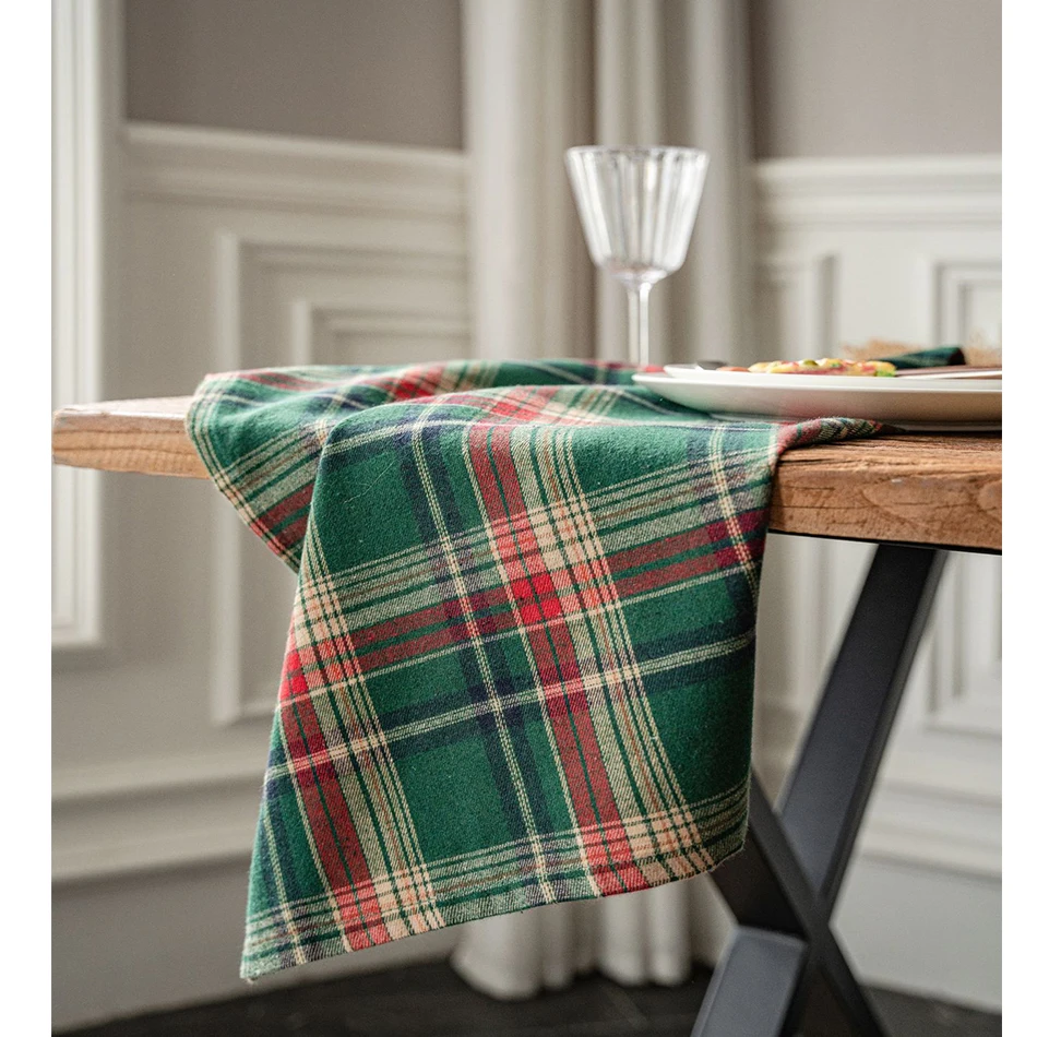 10PCS 40X40CM Christmas Grid Cotton Table Napkins for Wedding Birthday Holiday Party Decor Kitchen Tableware Tea Towel,cotton napkins