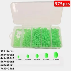 Olive Green Oval Soft Plastic Anti-Collision Fishing Beads - Pack of 100/375 (375pcs)