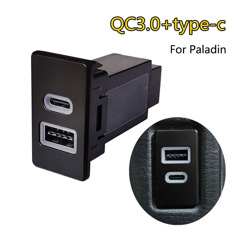 12V Quick Dual Port Charge Usb Qc3.0 Type-C Pd Interface Socket Caricabatteria Da Auto Veloce Per Nissan Paladin Patrol Y60 Y61