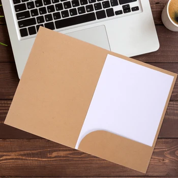 Cartella di file semplice A4 per insegnanti da 10 pezzi Cartella di carta Kraft Organizzatore di documenti a fessura singola