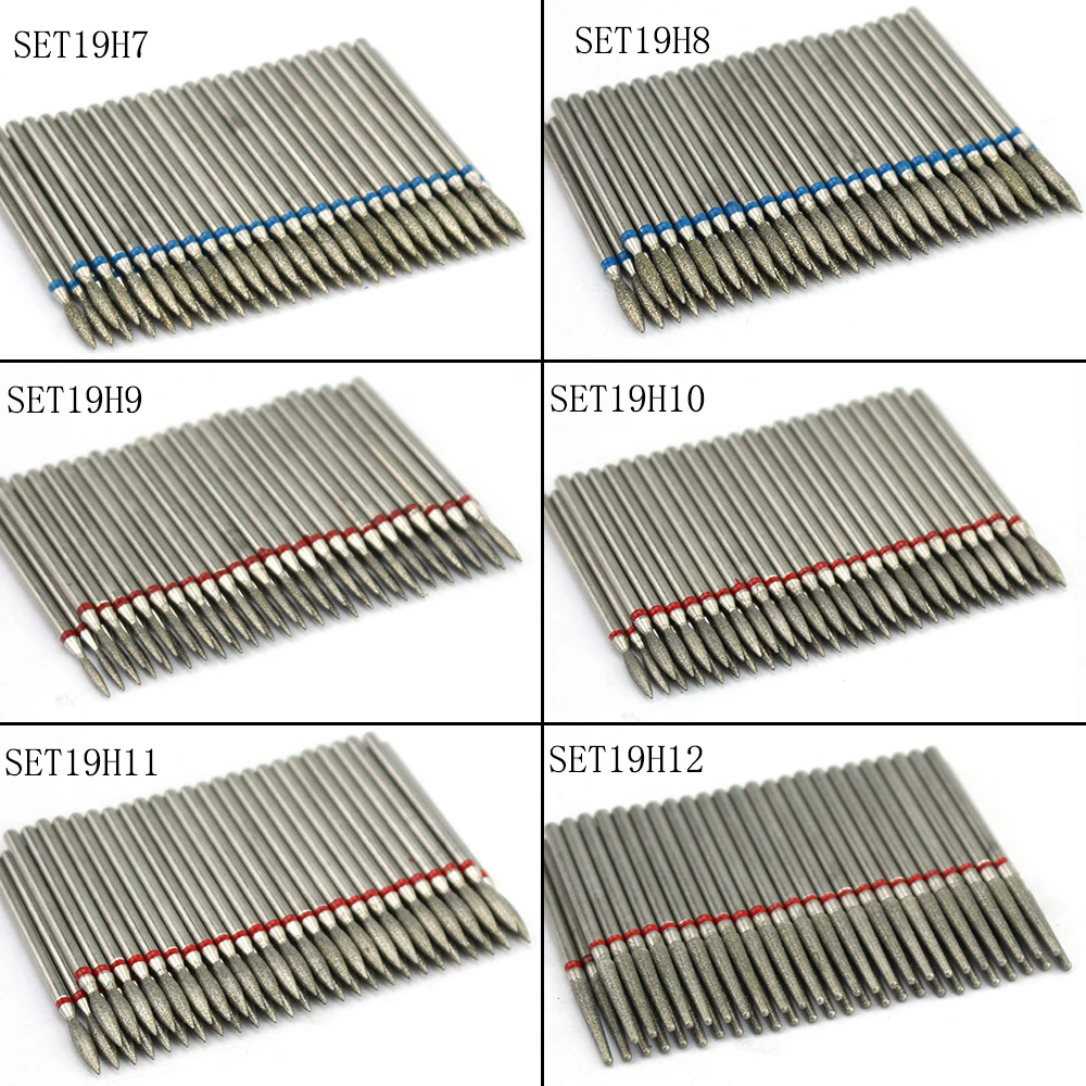 Nail Drill Bit 50pc Diamond Nail Drill Bit Set Cuticle Clean Milling Cutter Manicure Electric Cutter Bits Accessories Dead Skin Remove