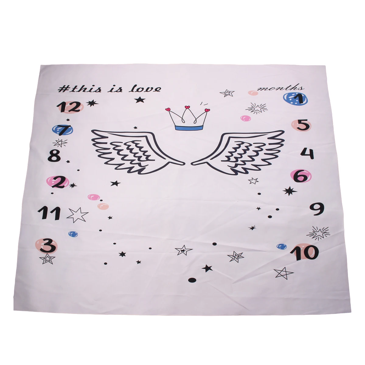 0-12M Baby Milestone Blanket Monthly Baby Blankets Newborn Soft Baby Photography Props Background Blanket Carpet - 6