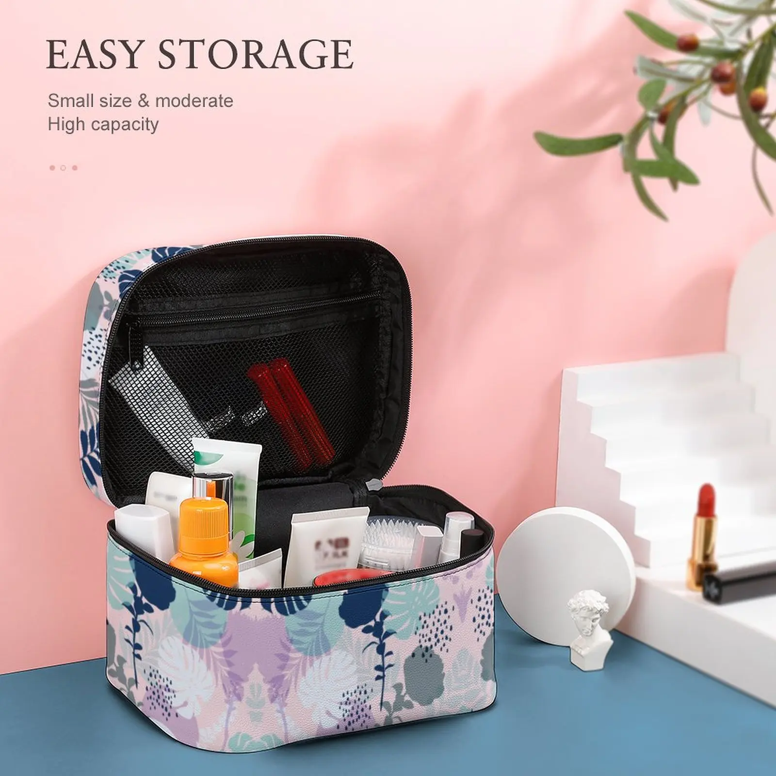 Customized Pattern Makeup Bag Full Printed Makeup Bag Women Multifunction Waterproof Cosmetic Bag Toiletries Organizer Wash Bag