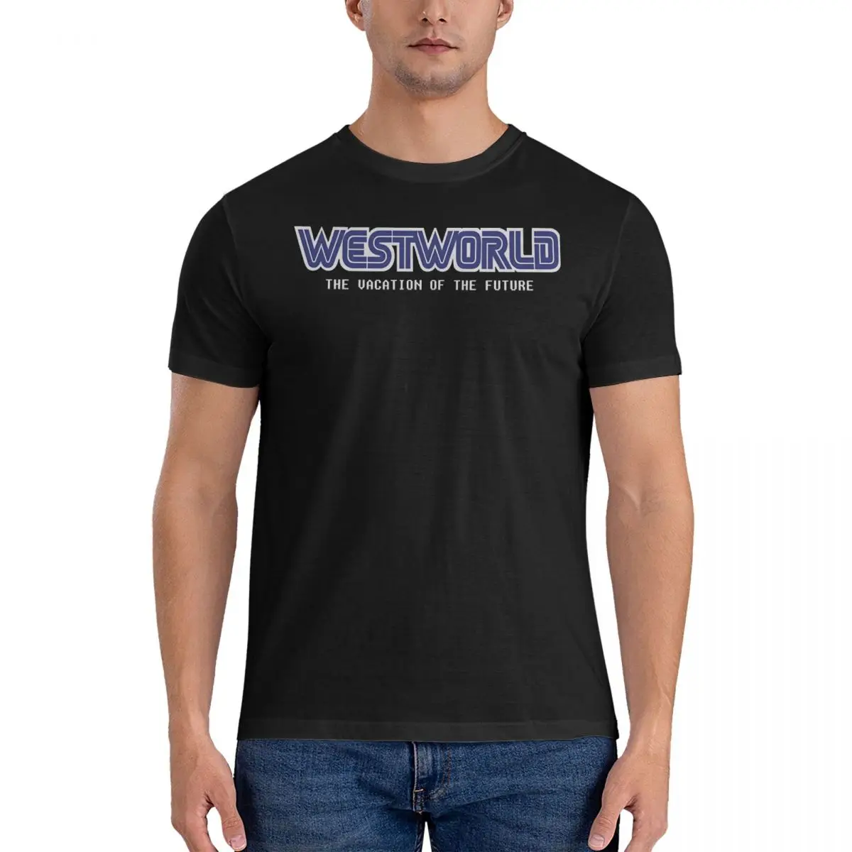 

Men's T-Shirts Arcade Funny Cotton Tees Short Sleeve Westworld T Shirts Round Neck Clothes Original