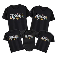 2025 Family Disney Trip Shirts Cotton Mickey Minnie Mouse Print Matching Dad Mom Kids Tees Tops Baby Rompers Family Look Outfits 1