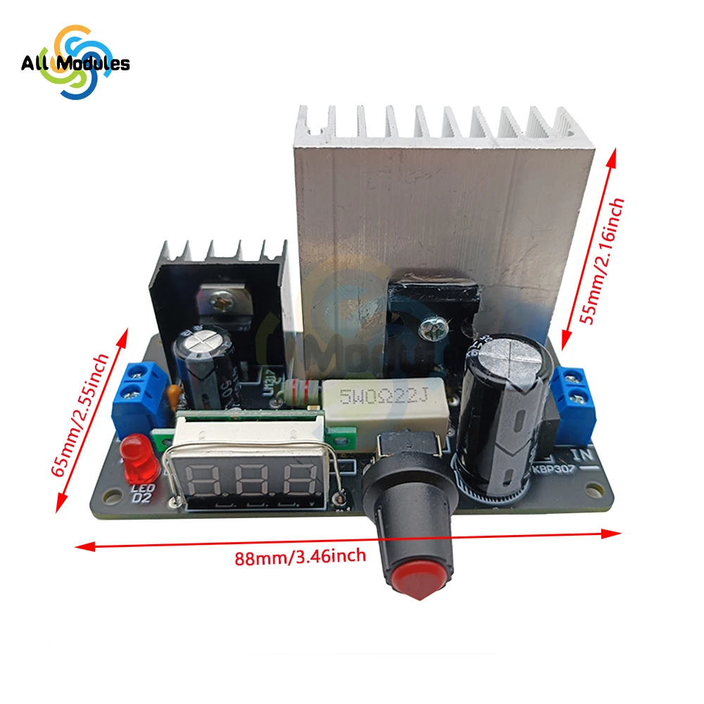 Kit Alimentatore LM317+LM337 – Doppia Tensione Regolabile 1.3-25V, 1A, Per Laboratorio Scolastico E DIY