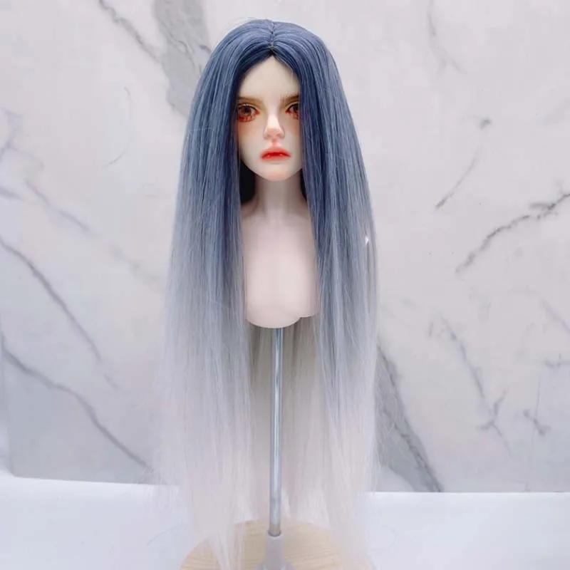 

New Style 1/3 1/4 1/6 High Temperature Wire Fashion Cute Straight BJD Wig Two Colors For Doll Hair Wig
