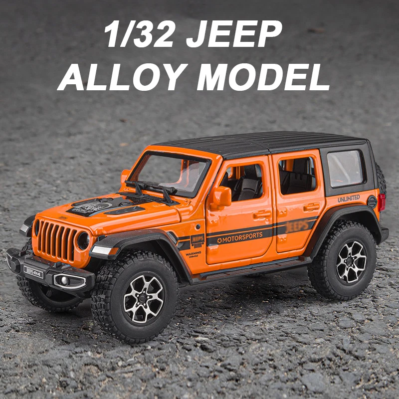 132 Jeeps Wrangler Rubicon Alloy Off Road Car Model Diecasts & Toy