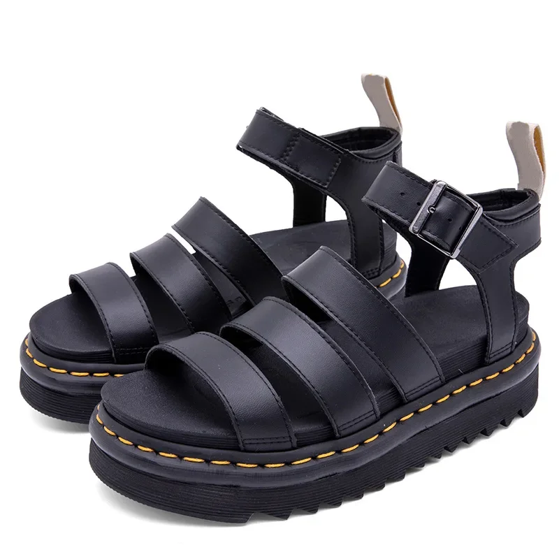 

Cross-Border Summer New Sandals Women's Leather Foreign Trade Large Size Casual Sandals Two-Way Breathable Slip-on