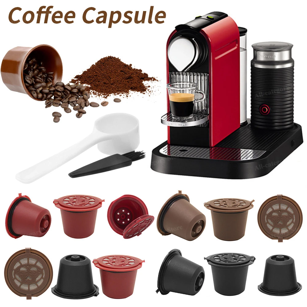 Reusable Coffee Capsules 3/6pcs Filter Cup Compatible with Nespresso Machine