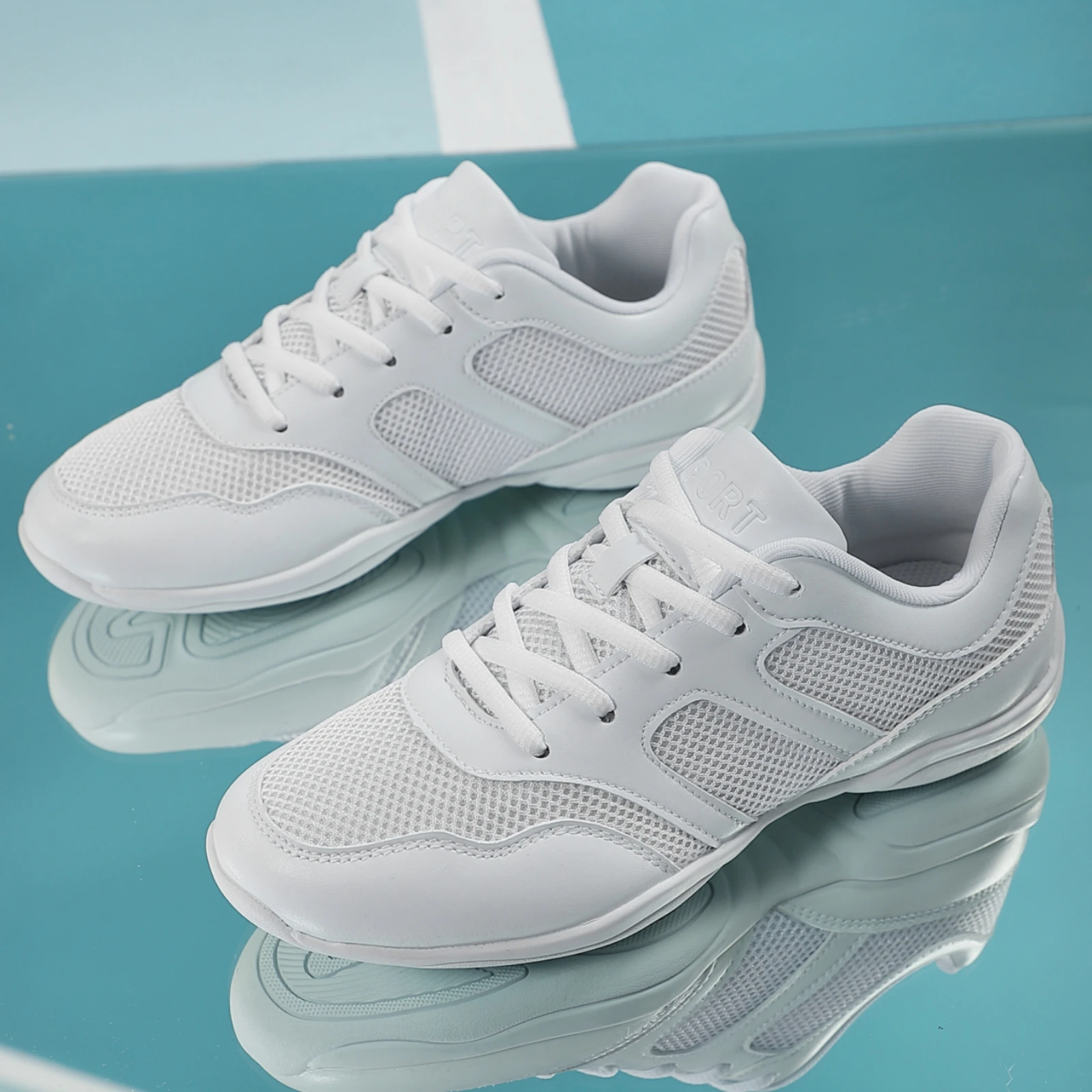 Marwoo 2128 Girls cheerleading shoes, children's lightweight aerobics shoes, training competition sports shoes