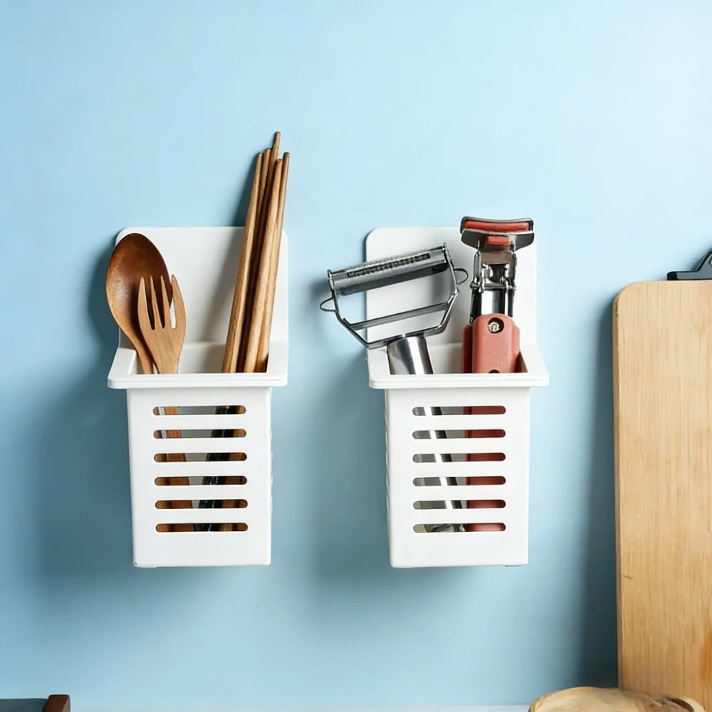 Wall Mounted Toothbrush Holder Set for Bathroom Spoons and Forks Holder for Kitchen Space Saving Toothbrush Storage