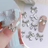 10pcs/Bag Metal 3D Bowknot Grey Gold Jewelry Nail Art Decorations Studs Charms Rhinestones Manicure Decorate For DIY Women 4