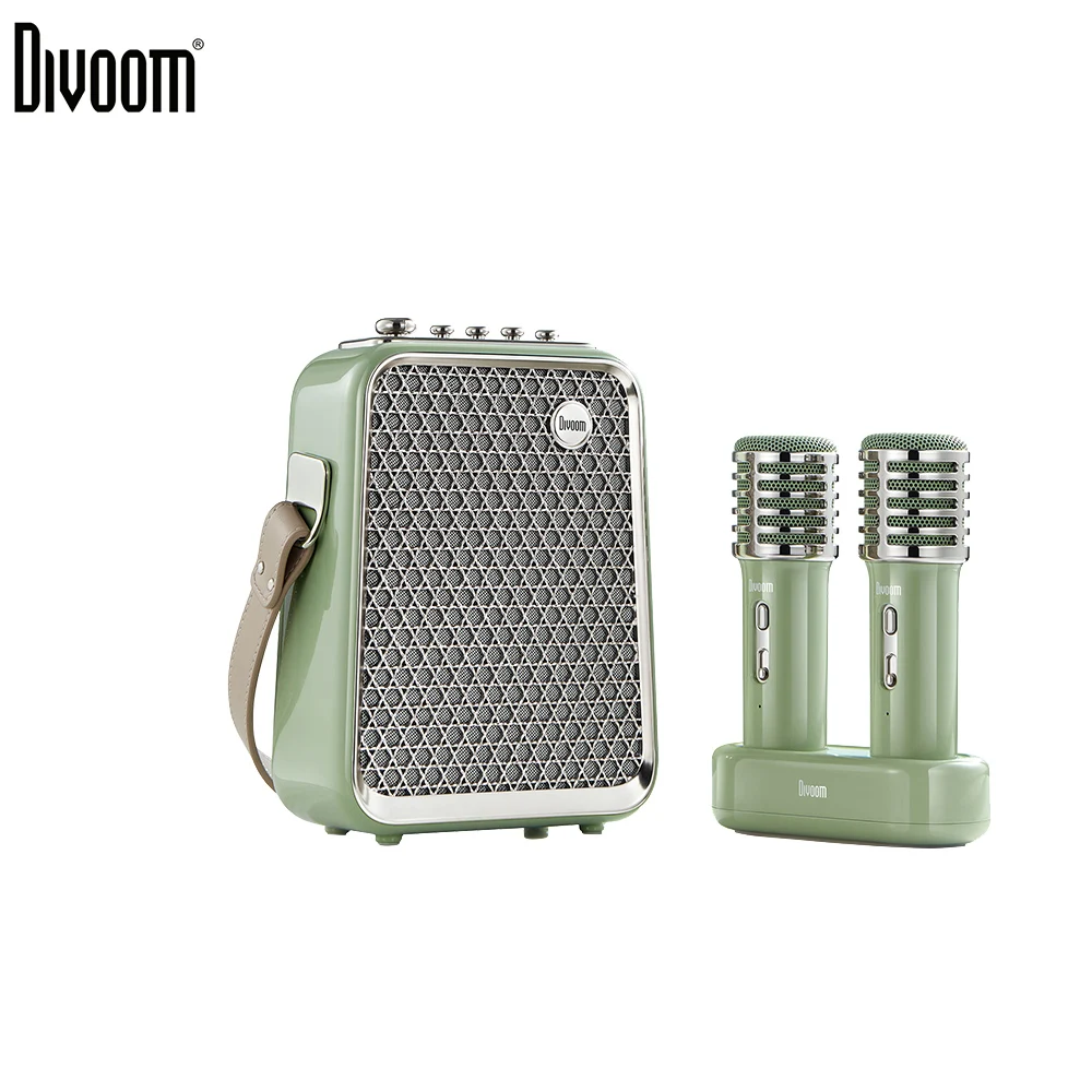 

Original Divoom Songbird Home ktv Sound Set Portable Outdoor Karaoke Bluetooth Small Speaker With Dual Wireless Microphone