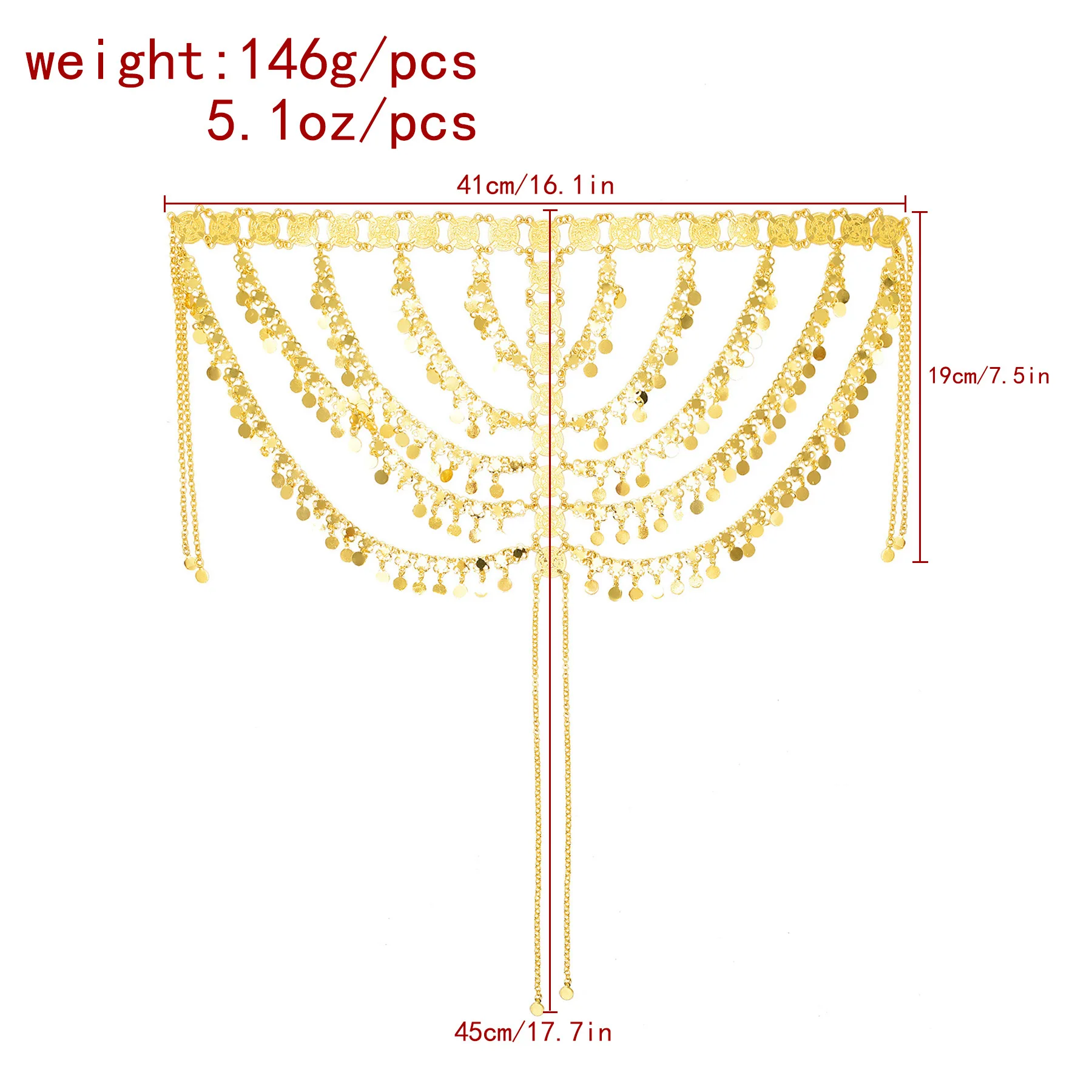 여성용 골든 코인 문 펜던트, 다층 긴 체인, 술 헤어 쥬얼리, 럭셔리 두바이 아랍 신부 모자 액세서리-Freehip.co.kr