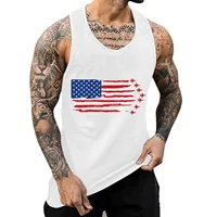 Mens Summer Tank Top Vest Breathable Plus Size US Independence Day Casual Sleeveless Shirt Loose Sportswear Bodybuilding Vest - Image 2