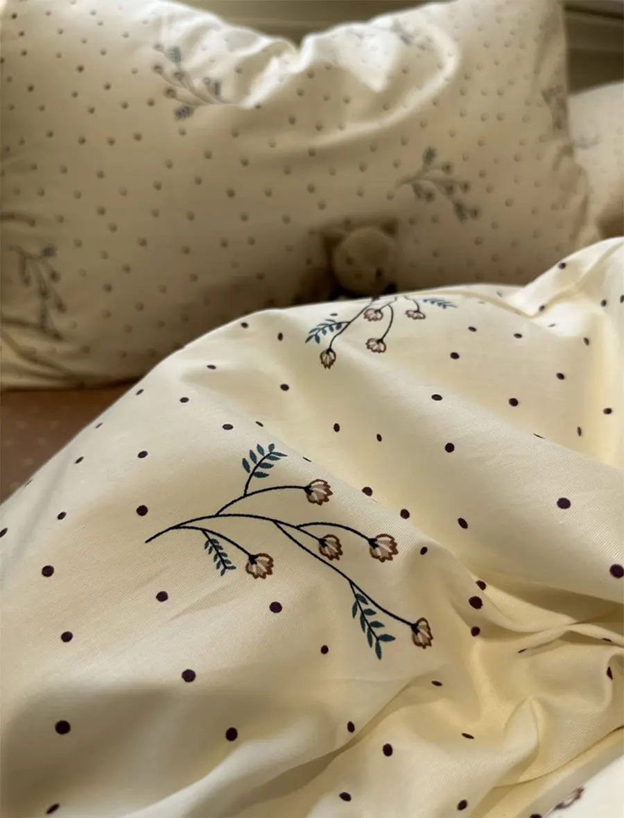 

Fashion cute floral polka dot bedding set girl,twin full queen king rustic cotton home textile bed sheet pillow case quilt cover