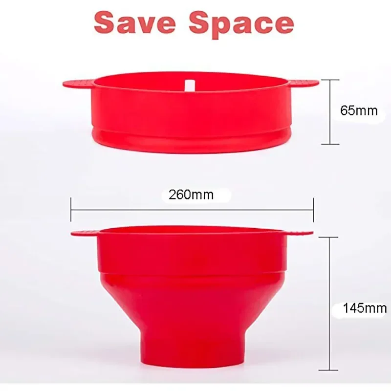 Popcorn Popper Microwave Silicone Popcorn Maker Food Grade Foldable Kitchen Easy Tools DIY Make Popcorn Bucket Bowl with Lid Bowls popcorn popper
