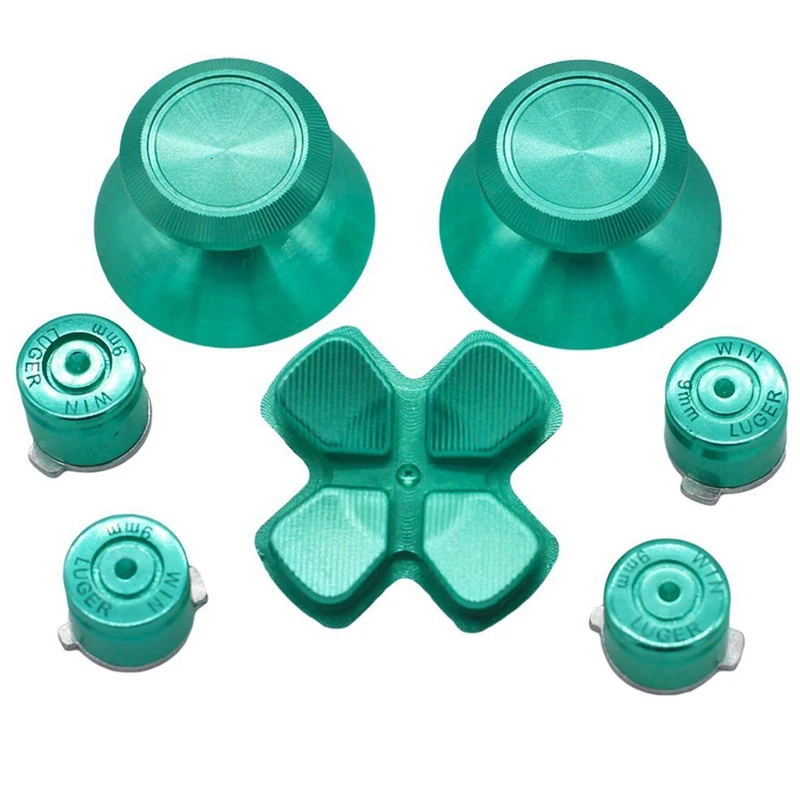 Zomtop Gold Custom Metal Thumbsticks Controller Analogico Pulsanti Bullet Chrome D-Pad Per Controller Sony Playstation 4 (Ps4)