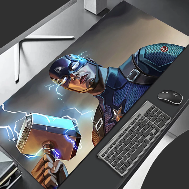 Gaming Mouse Pad Large Gamer XXL Keyboard Desk Captain America Mouse Mat Carpet Rubber Tapis Souris Gaming Notbook Pc Mousepad 5