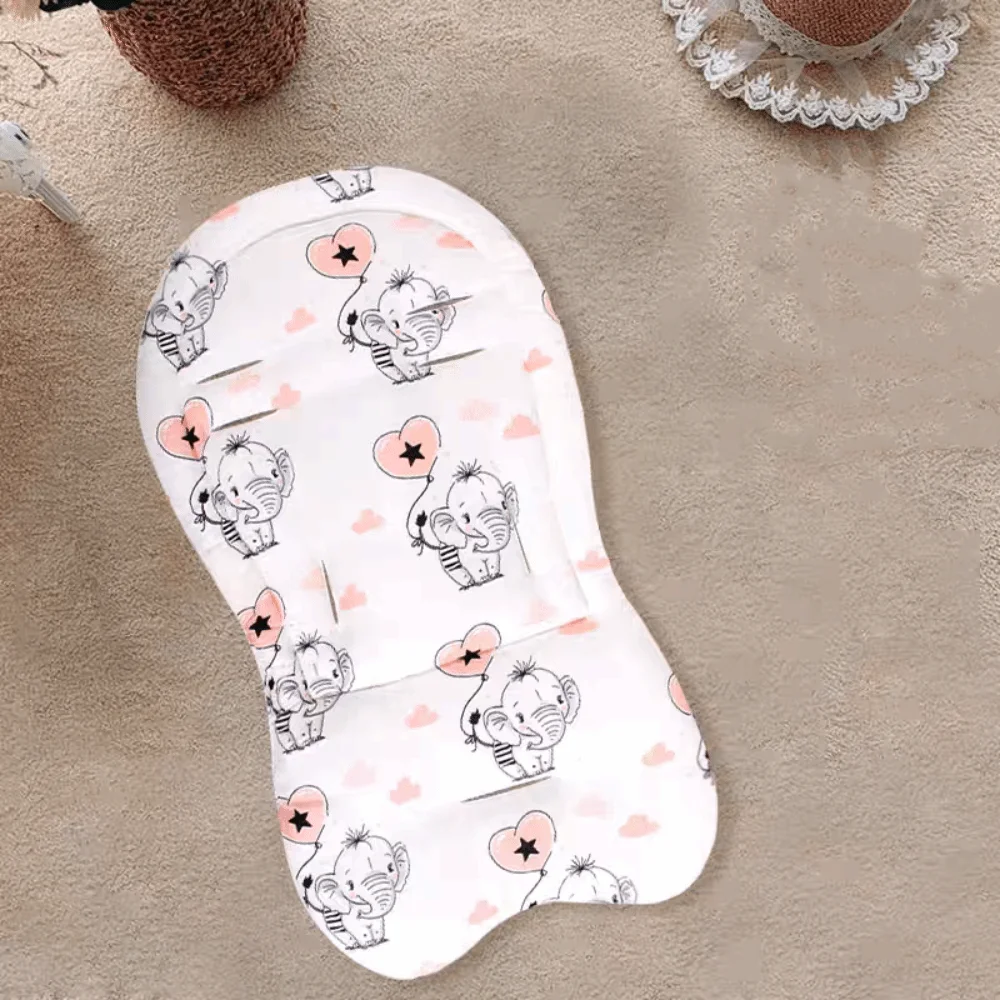 Soft Baby Stroller Cushion Cartoon Printed Breathable Baby Pram Seat Mat Car Seat Comfortable Dining Chair Cotton Pad