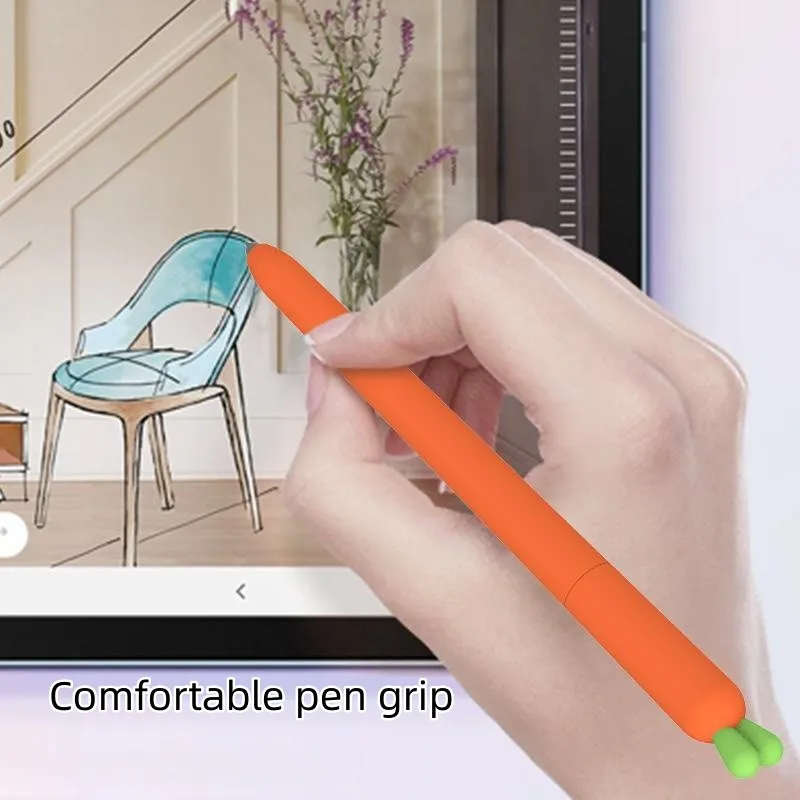 Estojo de Silicone para Lápis Tablet Touch Stylus Pen Cover Cartoon Cute Carrot para Samsung Galaxy Tab s6 Lite s7 fe s8 Ultra s9 Plus - Imagem 4