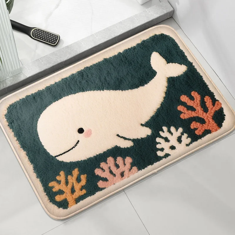 Cartoon Animal Decorative Bathroom Mat - Soft, Comfortable, and Absorbent