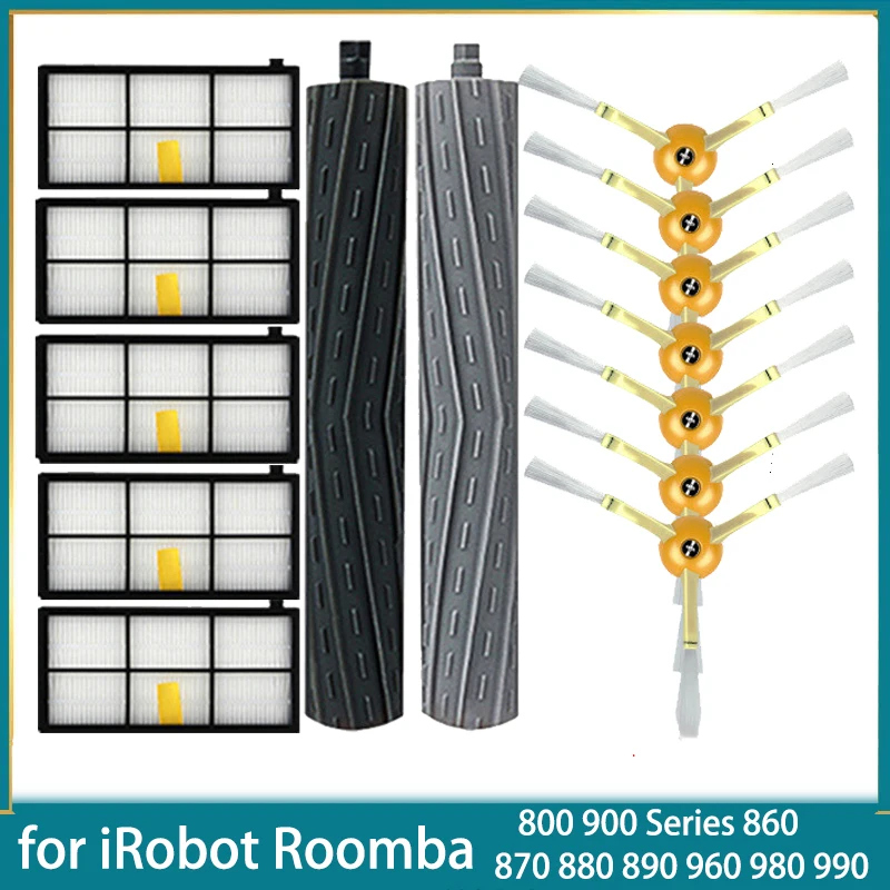 

for iRobot Roomba 800 900 Series 860 870 880 890 960 980 990 Robot Vacuum Cleaner HEPA Filters & Brushes kit Parts Accessories