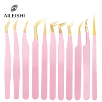 1 Pcs Eyelash Tweezers Extension Pink Stainless Steel Superhard Tweezers With Fiber Tips High Precision Anti-Static Tweezers 1
