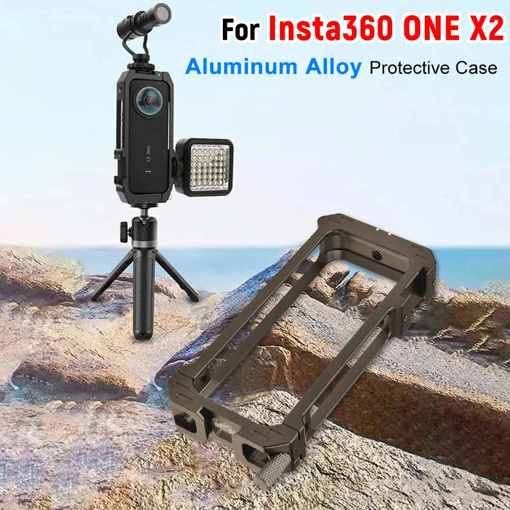 액션 카메라 리그 금속 확장 프레임 케이스, Insta360 ONE X2 카메라 케이지, 1/4 인치 스레드, 카메라 액세서리